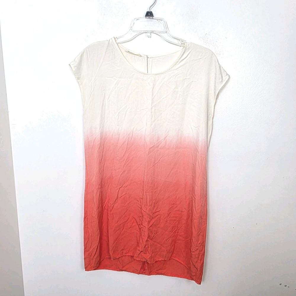Marine Layer White Orange Ombre Lightweight Summer Vacation Mini Dress Size L